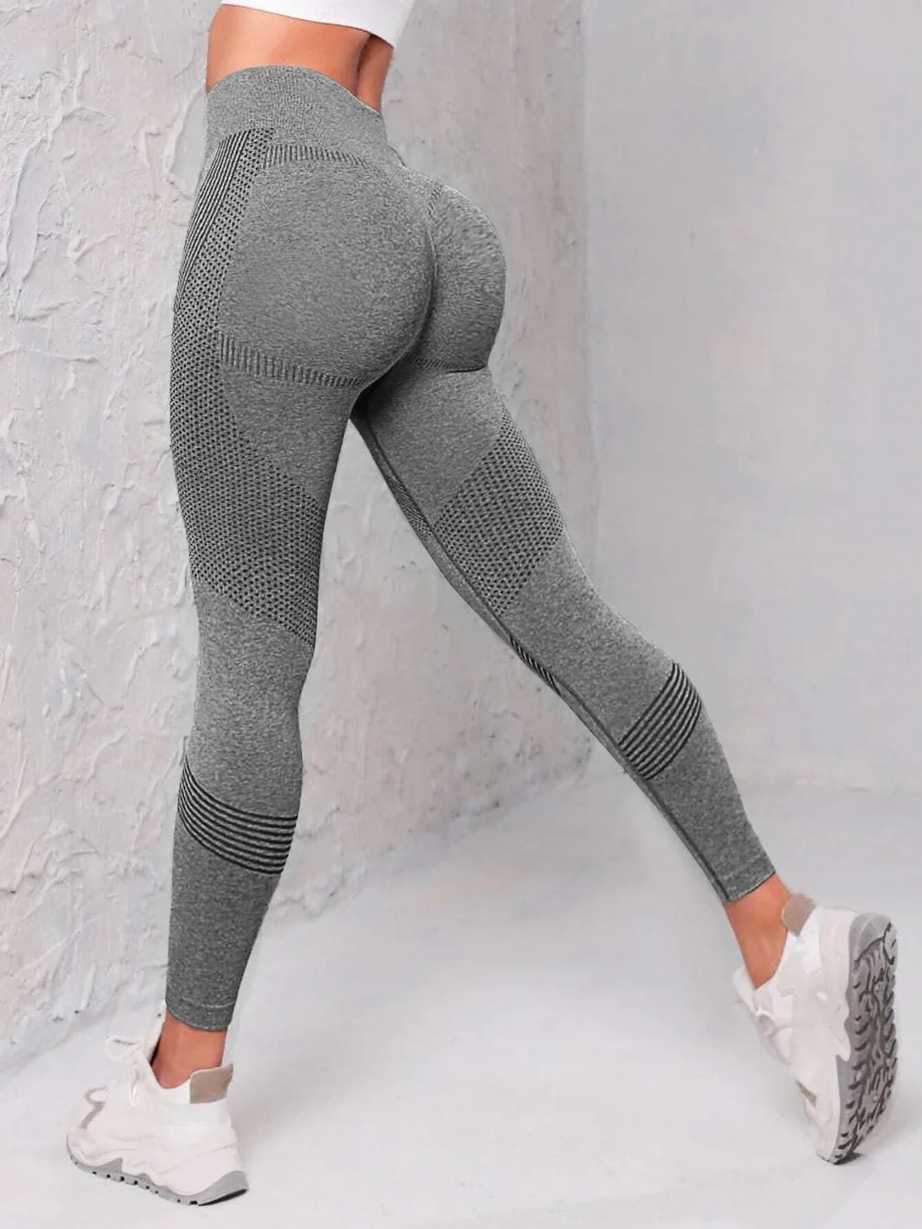 Zidenda Leggings de sport à large ceinture sans couture