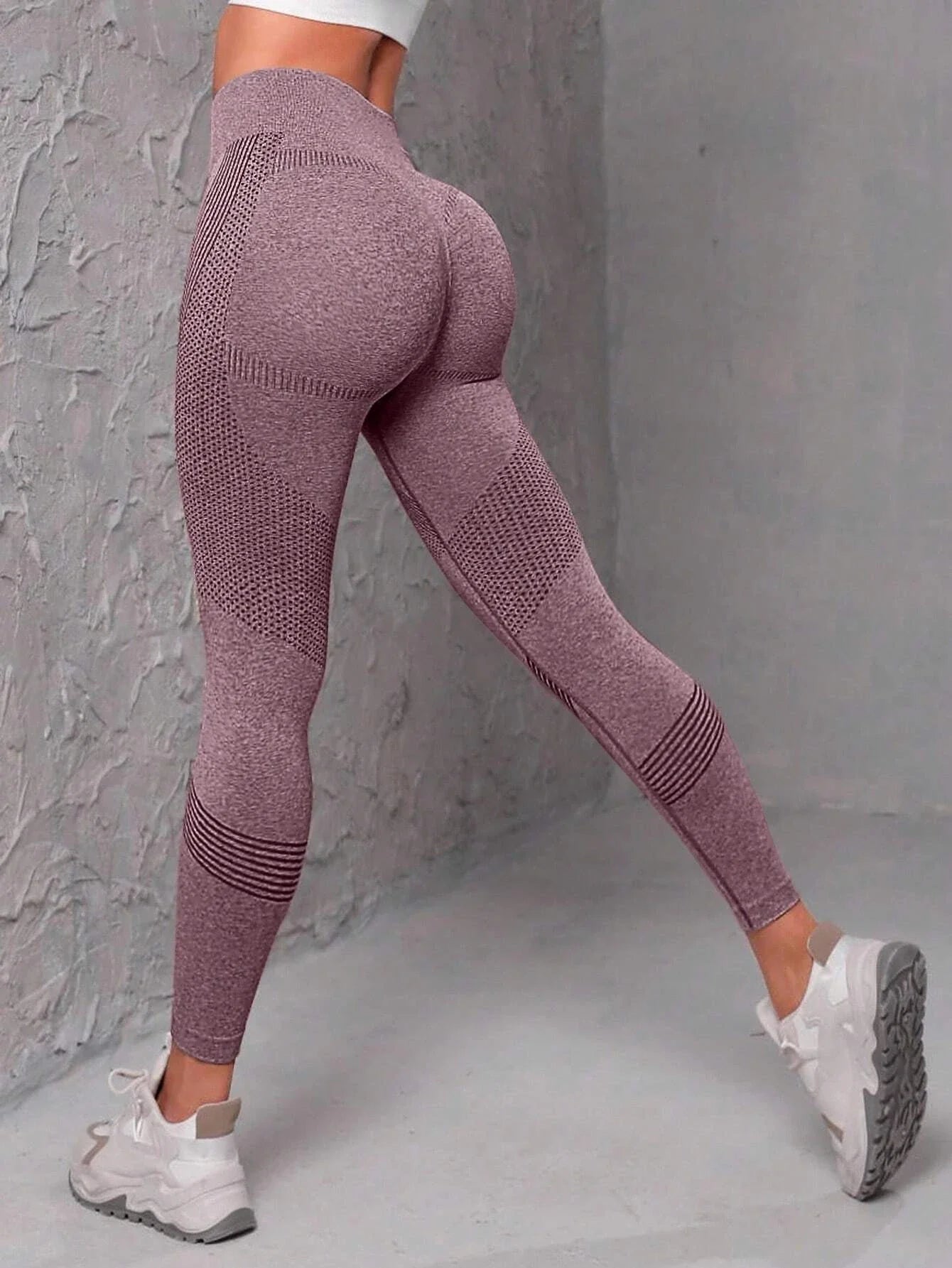 Zidenda Leggings de sport à large ceinture sans couture