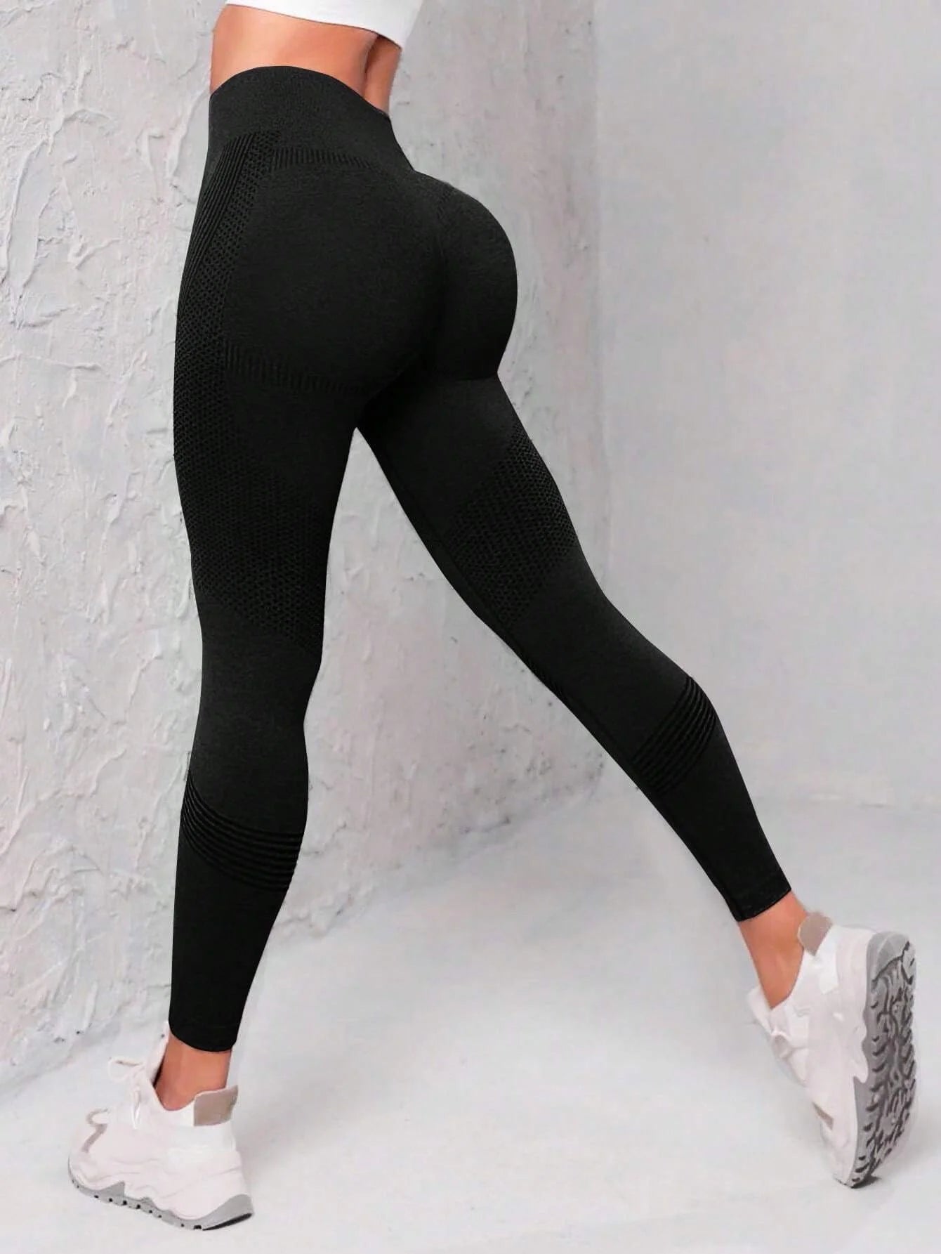 Zidenda Leggings de sport à large ceinture sans couture