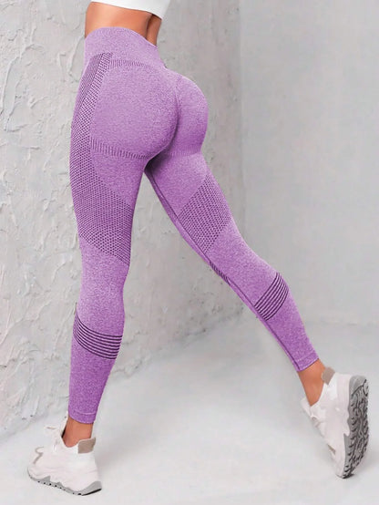 Zidenda Leggings de sport à large ceinture sans couture